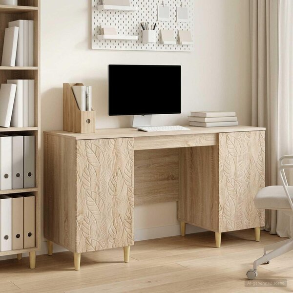 Maison Exclusive – Písací stôl z dubového dreva Sonoma, 142,5 x 50 x 75 cm, drevotrieska