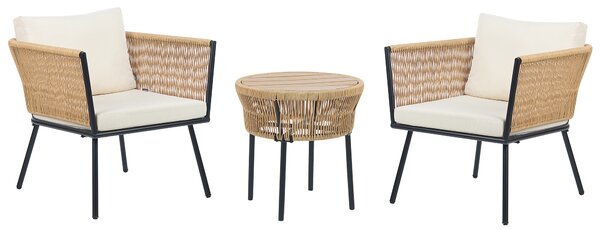 Sada poťahov na záhradné vankúše svetlobéžová polyester odolnosť voči UV žiareniu minimalistický štýl záhrada exteriér