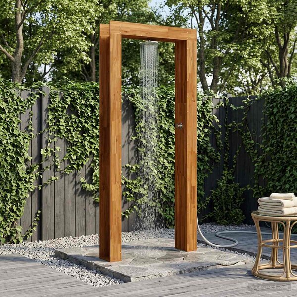 Maison Exclusive – Vonkajšia sprcha 226 cm. Masívne akáciové drevo a nerezová oceľ. Prírodný dizajn