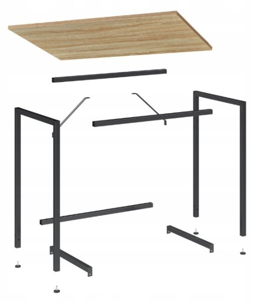Set do pracovne stôl TAYLOR 80x50 cm dub sonoma + kreslo AVOLA VELVET kráľovsky modré