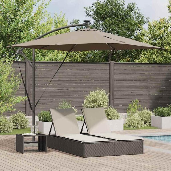 Maison Exclusive – Slnečník, 249 x 249 x 250 cm, polyester a hliník, farba: svetlohnedá (taupe)