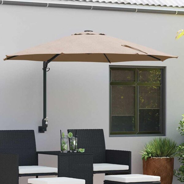 Maison Exclusive – záhradný slnečník, 248 x 248 x 148 cm, polyester a oceľ, farba: svetlosivá (taupe)