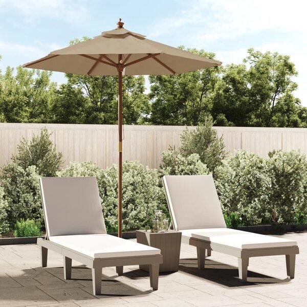 Maison Exclusive – Slnečník s dreveným nosníkom, farba taupe, rozmer 196 x 231 cm