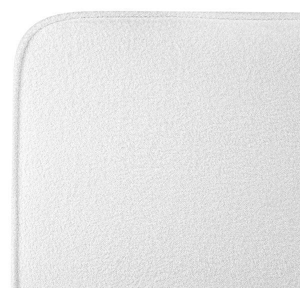 Rám postele s čelom biele buklé čalúnenie čierne kovové nohy 180 x 200 cm klasický minimalistický štýl spálňa