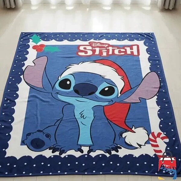 Deka detská flecee Stitch modrá 140x100cm Faro