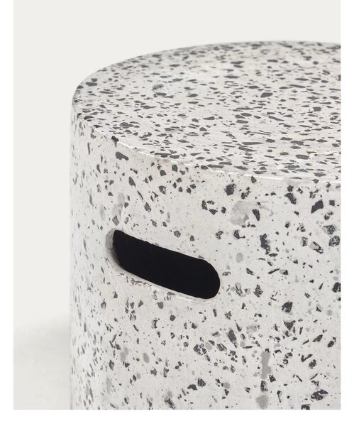 Biely betónový odkladací stolík Kave Home Jenell, ⌀ 35 cm