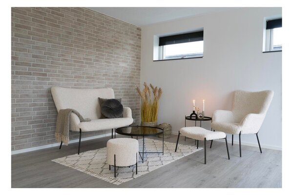 Krémovobiela podnožka z umelej kožušiny Glasgow – House Nordic