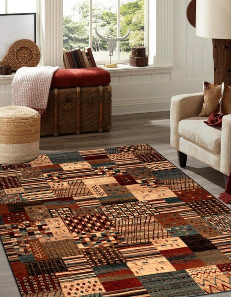 Koberec KASHQAI 4353 990 Patchwork terakota / béžový