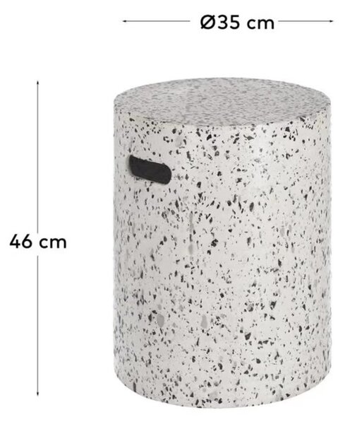 Biely betónový odkladací stolík Kave Home Jenell, ⌀ 35 cm