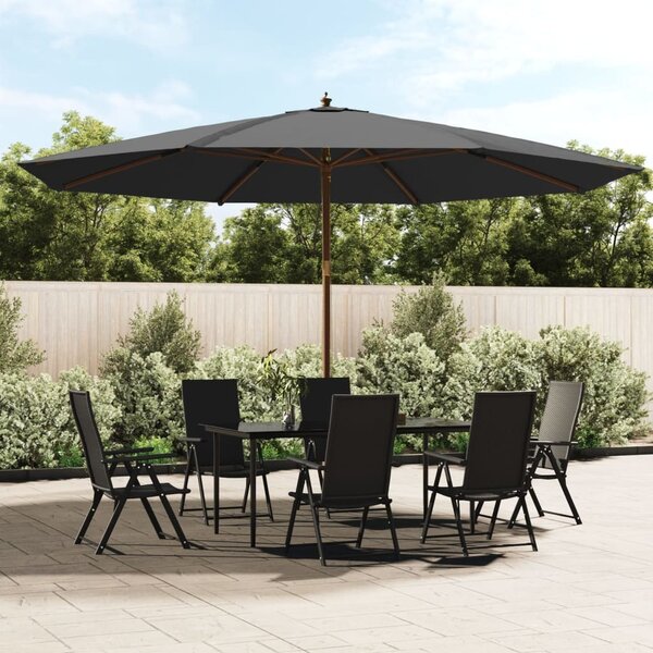 Maison Exclusive – Slnečník s dreveným nosníkom, farba antracit, rozmer 400 x 273 cm