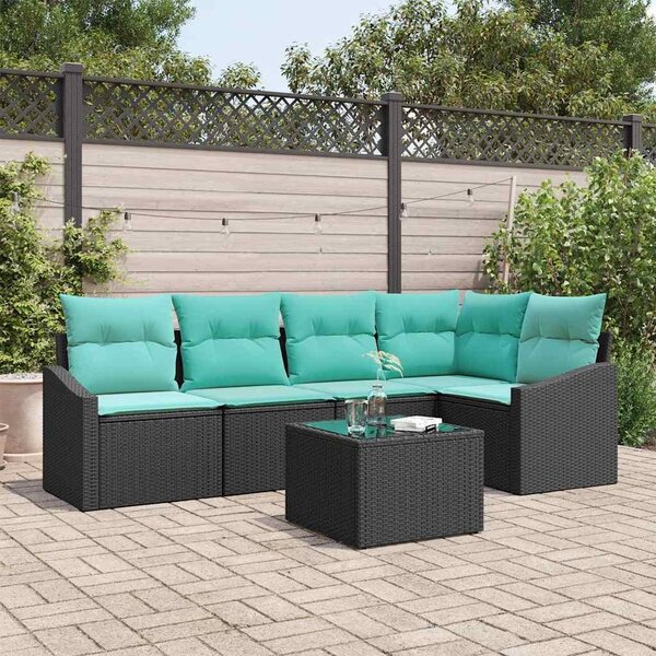 Maison Exclusive – Sedacia súprava, 6 kusov, čierna [syntetický materiál]: Polyratan