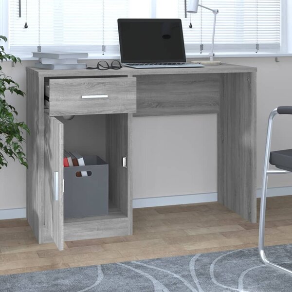 Maison Exclusive – písací stôl s úložným priestorom, farba: sivá Sonoma, rozmer: 100 x 40 x 73 cm
