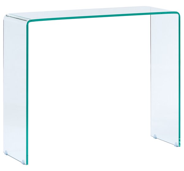 Konzolový stolík z priehľadného skla 30 x 90 cm minimalistický obdĺžnikový moderný