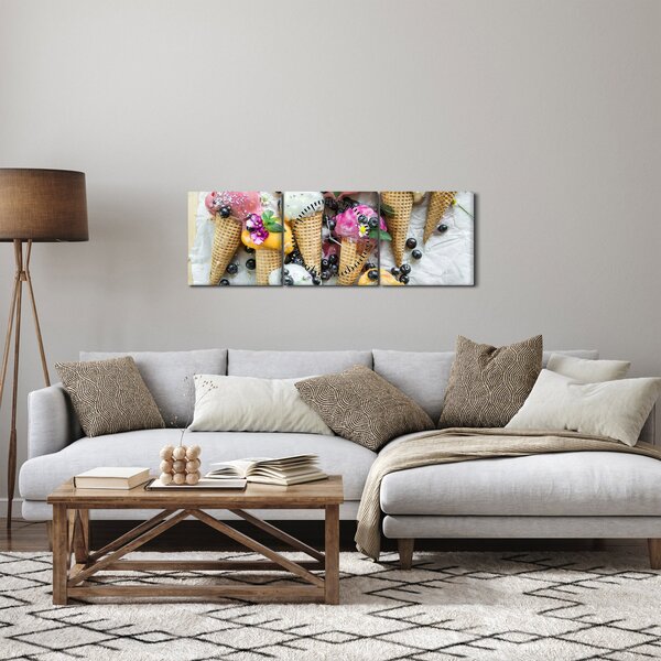 Obraz so zmrzlinami (s hodinami) (90x30 cm)