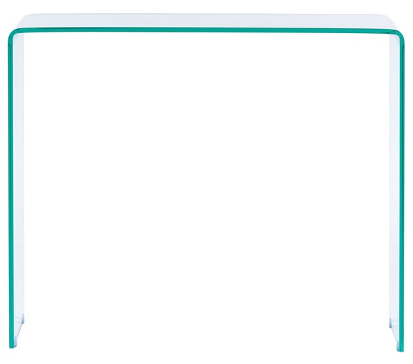Konzolový stolík z priehľadného skla 30 x 90 cm minimalistický obdĺžnikový moderný