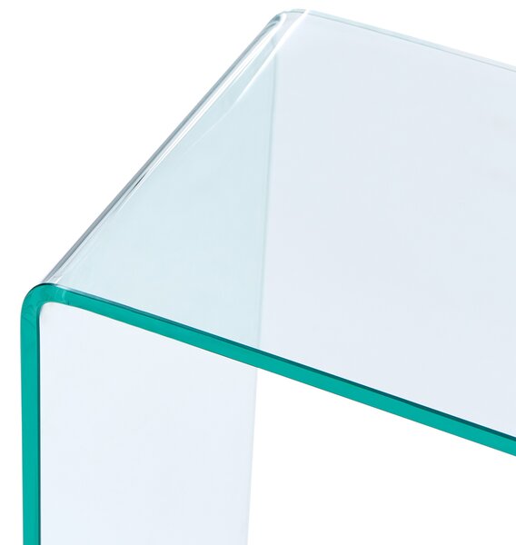 Konzolový stolík z priehľadného skla 30 x 90 cm minimalistický obdĺžnikový moderný