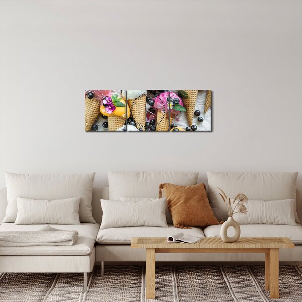Obraz so zmrzlinami (s hodinami) (90x30 cm)