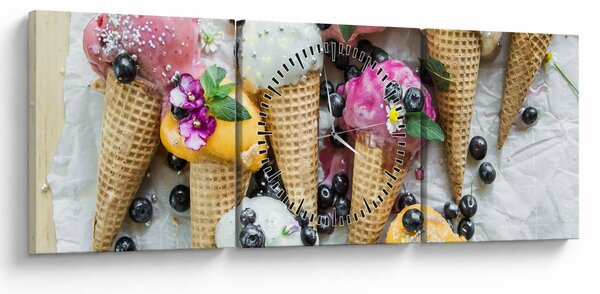 Obraz so zmrzlinami (s hodinami) (90x30 cm)