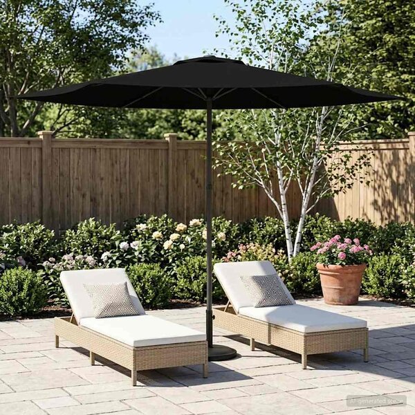 Maison Exclusive – záhradný slnečník, 300 x 300 cm, polyester, štvorcový, čierna farba
