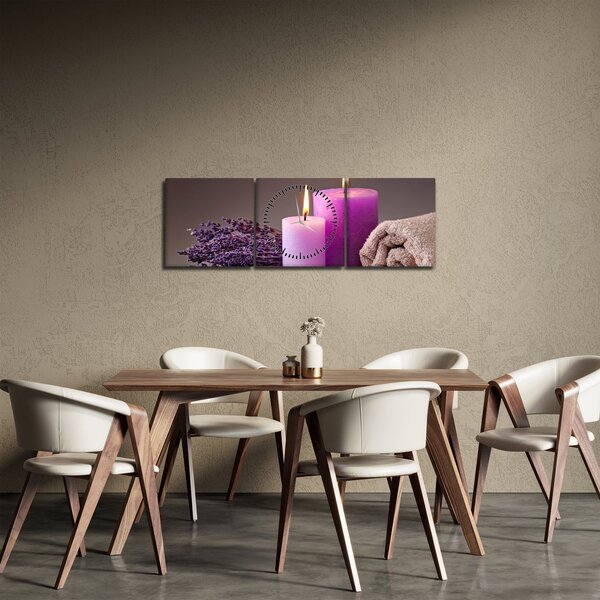 Obraz spa vecí (s hodinami) (90x30 cm)