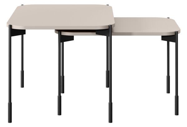 Kávový stolík Sonatia 60 cm obdĺžnikový na kovových nohách - kasmír