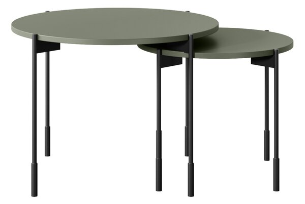 Okrúhly konferenčný stolík Sonatia 45 cm na kovových nohách - olivový