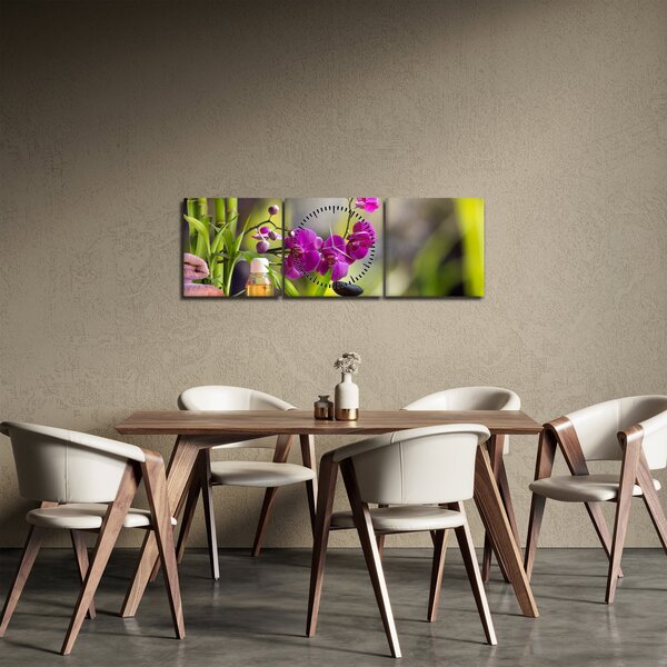 Obraz - spa and stones (s hodinami) (90x30 cm)