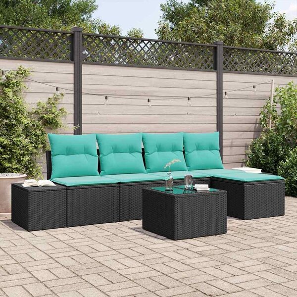 Maison Exclusive – Sedacia súprava, 6 kusov, čierna [syntetický materiál]: Polyratan