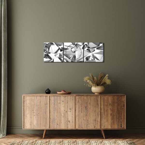Obraz 3D abstrakcie (s hodinami) (90x30 cm)