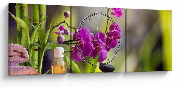 Obraz - spa and stones (s hodinami) (90x30 cm)