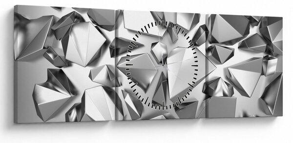 Obraz 3D abstrakcie (s hodinami) (90x30 cm)