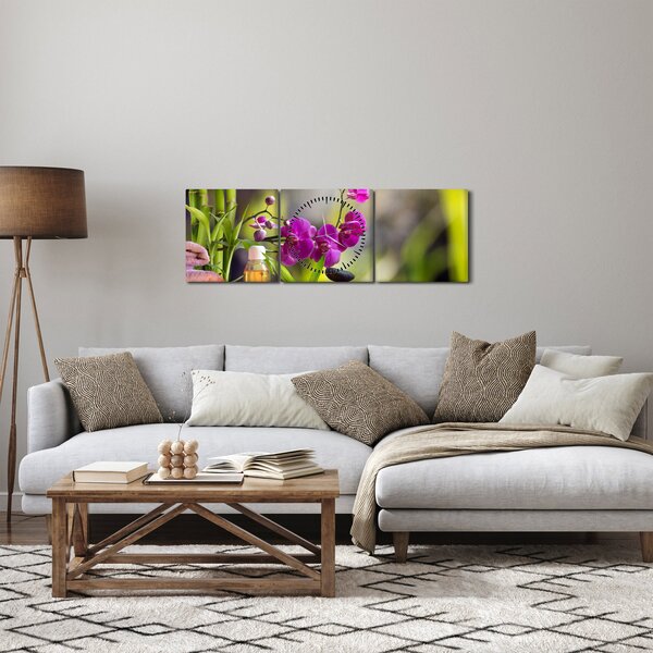 Obraz - spa and stones (s hodinami) (90x30 cm)