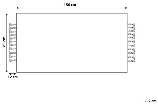 Koberec béžový jutový 80 x 150 cm obdĺžnikový ručne tkaný so strapcami boho dizajn spálňa obývacia izba