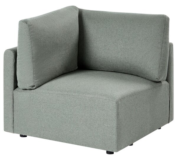 Rohový sedací diel zelené látkové čalúnenie 1-miestny modul minimalistický moderný štýl obývacia izba