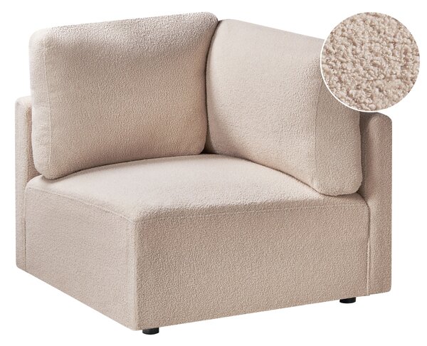 Rohový sedací diel béžové buklé čalúnenie 1-miestny modul minimalistický moderný štýl obývacia izba