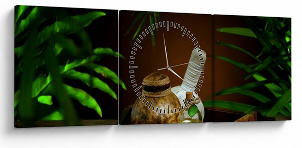 Obraz spa vecí (s hodinami) (90x30 cm)