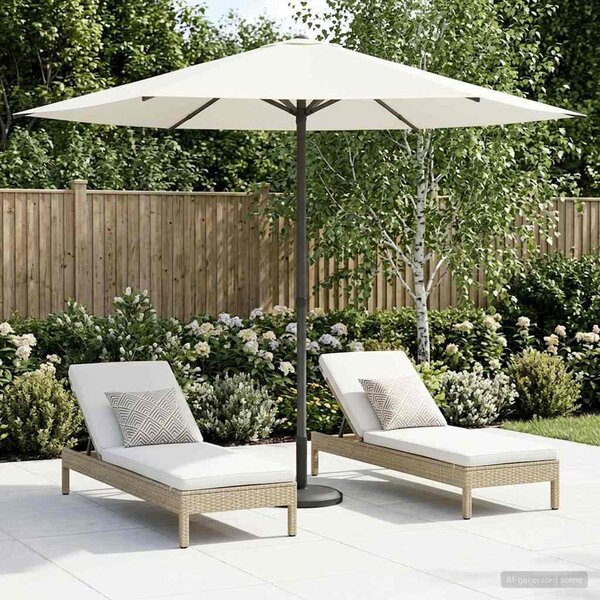 Maison Exclusive – záhradný slnečník, 230 x 230 cm, polyester, štvorcový, krémová farba