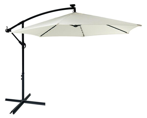 Veľký polohovateľný slnečník AVENBERG SUNNY LED 300, priemer 3M, béžová
