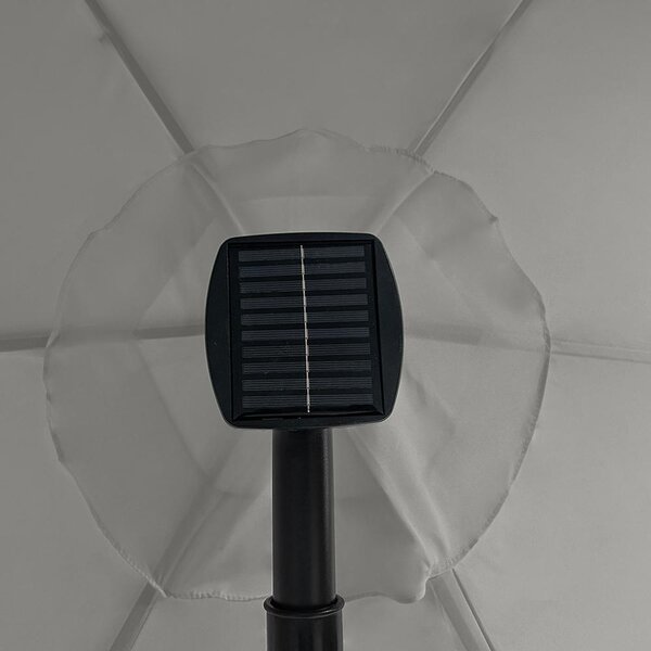 Veľký polohovateľný slnečník AVENBERG SUNNY LED 300, priemer 3M, sivá