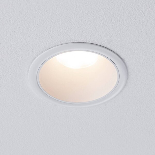 Paulmann zapustene LED svietidla Cole Coin biela Ø9cm IP44 stmievateľné 3x-sada, Biela / opálová, Obývacia izba / jedáleň, Plast, Moderný, Zapustené okrúhle
