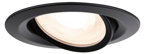 Paulmann Vstavaná lampa Nova Plus čierna Ø 9 cm GU5.3/GU10 IP65, Čierna, Kúpeľňa, Hliník, Moderný, Zapustené okrúhle