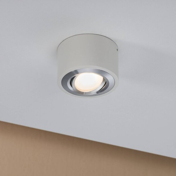 Paulmann stropné LED svetlo Argun, biele, Ø 10 cm, kov, Biela / opálová, Obývacia izba / jedáleň, kov, Moderný, Závesné svietidlo