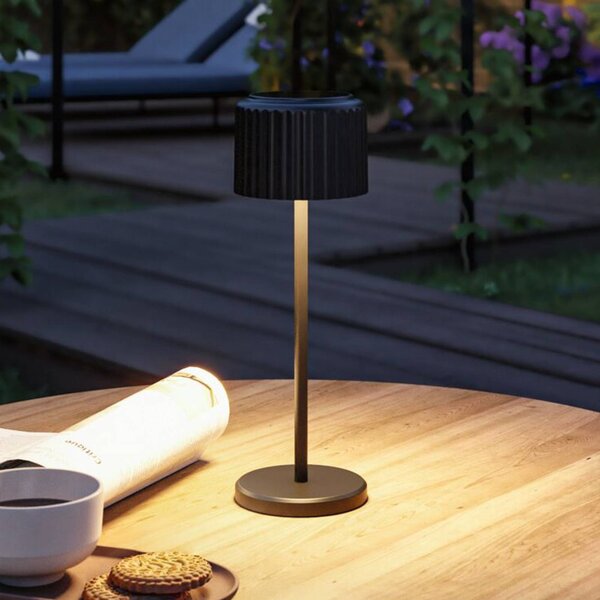 Paulmann stolová LED lampa Else, čierna, IP44 stmievateľné, Čierna, Obývacia izba / jedáleň, Hliník, Moderný, Stojacie svietidlo