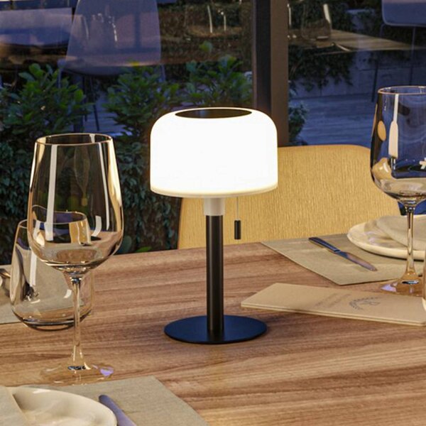 Paulmann LED solárna stolová lampa Bartja, čierna, IP44 stmievateľné, Čierna, Obývacia izba / jedáleň, Plast, Moderný, Stojacie svietidlo