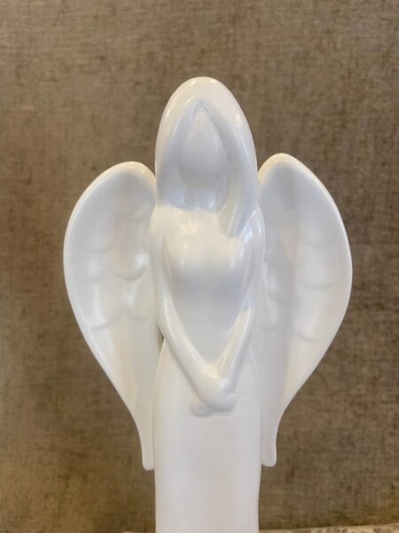 Anjel keramický biely veľký - 60cm