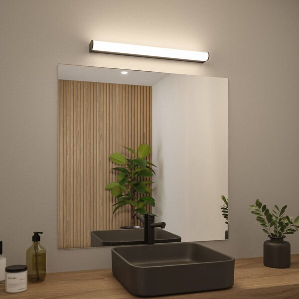 Paulmann LED nástenné svetlo Arneb, čierna, 59 cm 3 000 K IP44, Čierna, Kúpeľňa, Hliník, Moderný