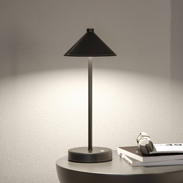 Paulmann stolová LED lampa na batérie Pellini, čierna, down,, Čierna, Obývacia izba / jedáleň, kov, Moderný, Stolová lampa