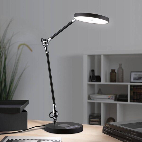 Paulmann LED stolná lampa Numis, čierna, stmievateľné,, Čierna, Pracovňa / Kancelária, Hliník, Moderný, Stolová lampa