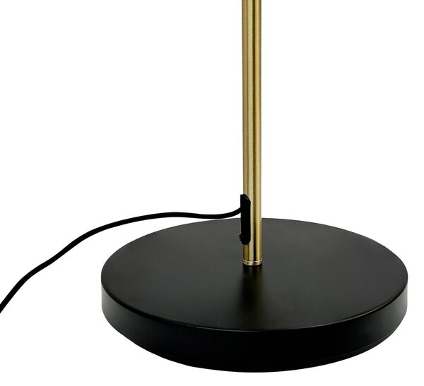 Stojacia lampa Dyberg Larsen Ocean, čierne/mosadzné, 2-pl., Čierna, Obývacia izba / jedáleň, kov, Škandinávsky, Stojaca lampa