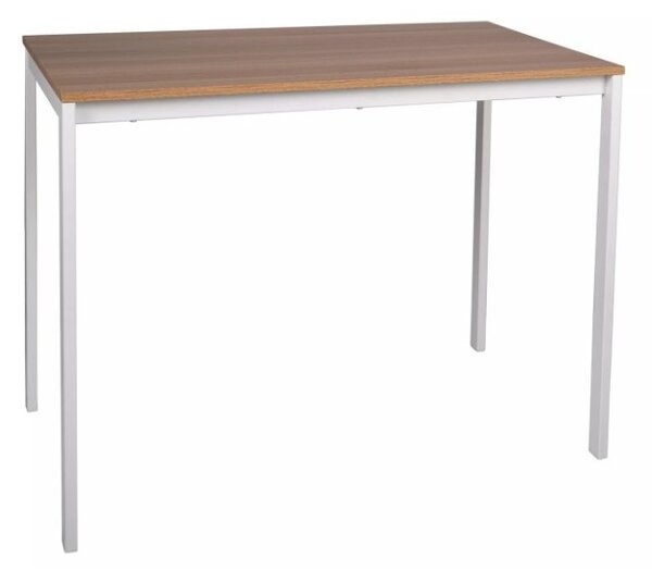 Jedálenský set 1 + 4, stôl RAMOD 100x60 cm biely/dekor dub + biela stolička KITO
